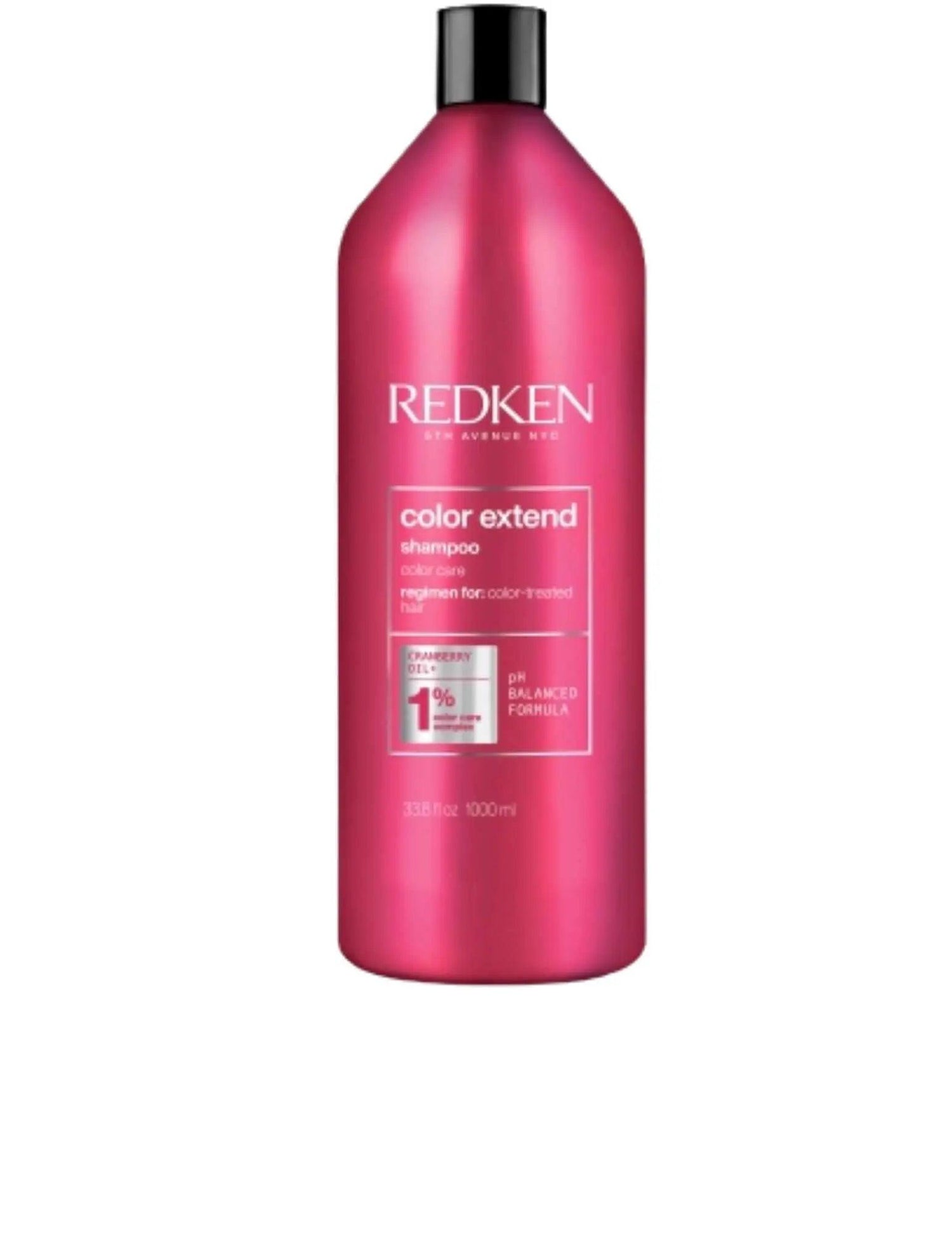 Redken Color Extend Shampoo 1L bottle for color-treated hair, protects and maintains hair vibrancy and health.