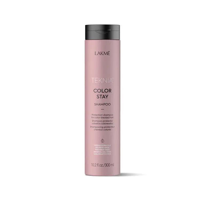Color Stay Shampoo bottle with antioxidant sage oil, protects and enhances hair color vibrancy, sulfate-free with acidic pH.