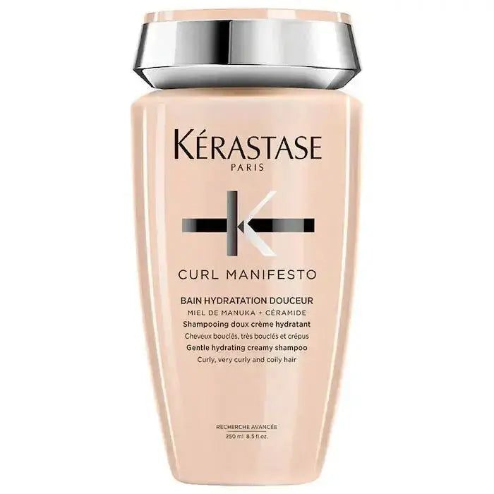Kérastase Curl Manifesto Bain Hydration Douceur sulfate-free shampoo for curly and coily hair, 250ml bottle.