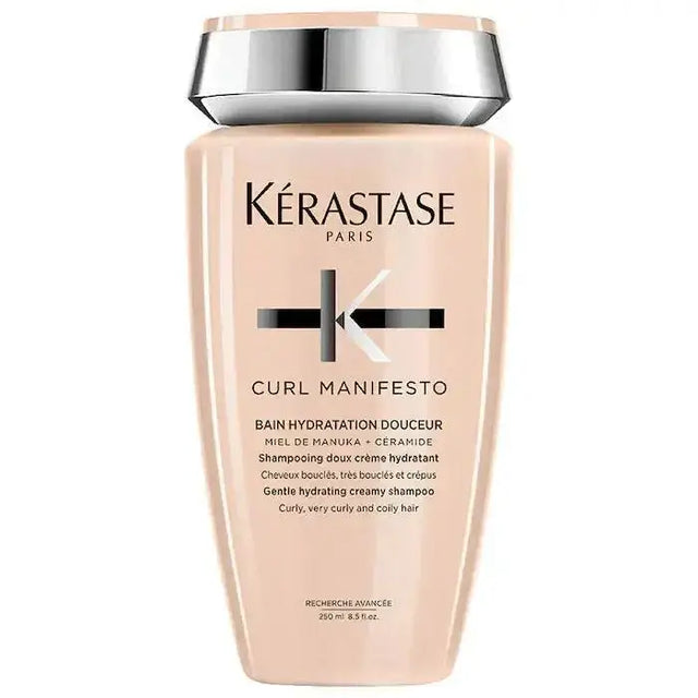 Kérastase Curl Manifesto Bain Hydration Douceur sulfate-free shampoo for curly and coily hair, 250ml bottle.