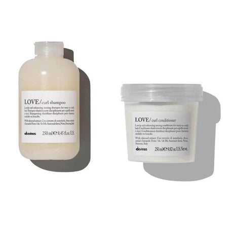 Davines Curl Enhancing Shampoo and Conditioner Duo 250ml for wavy or curly hair, improves elasticity, volume, softness, and shine.