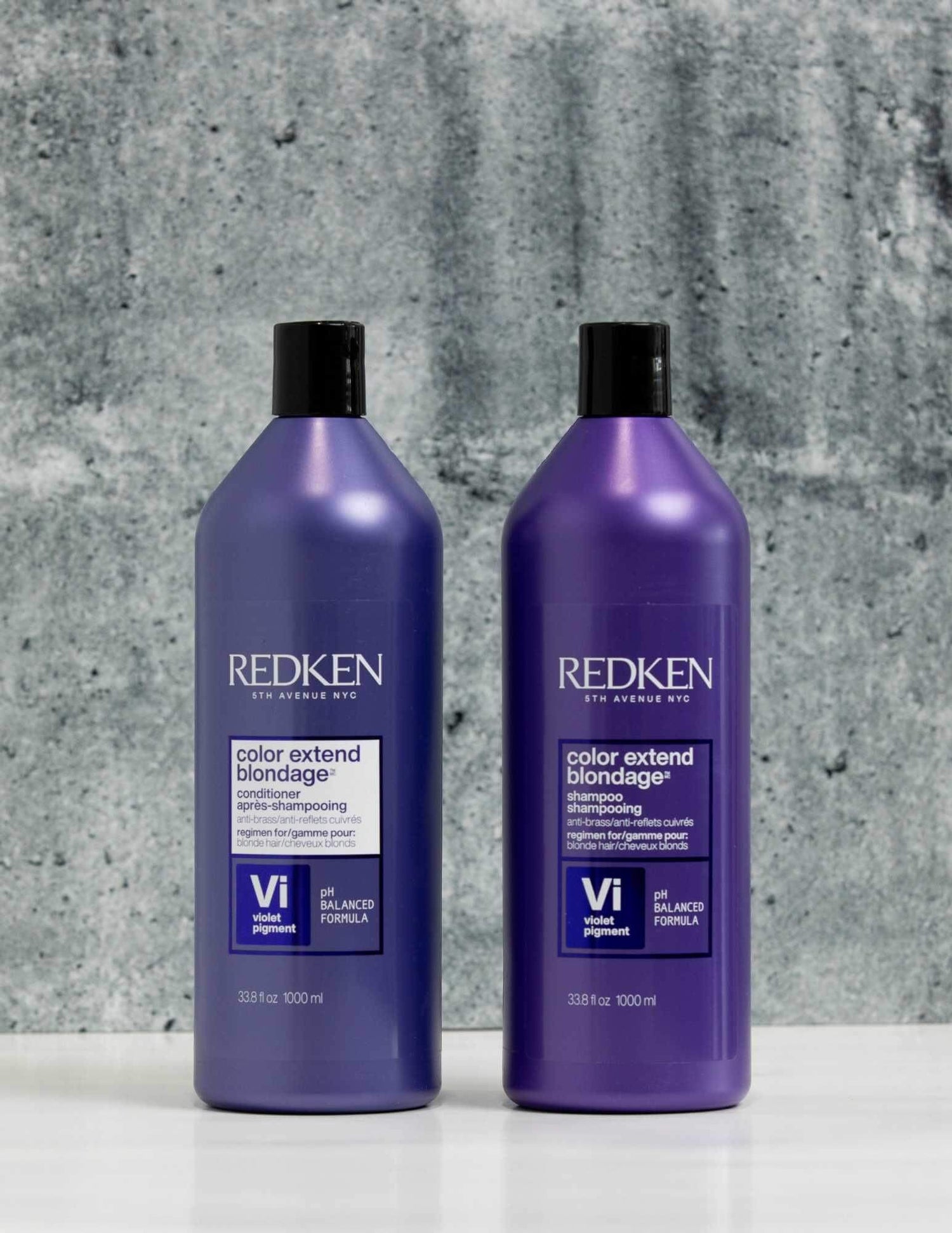 Redken Duo Liters Color Extend Blondage Shampoo and Conditioner for blonde, color-treated hair against brassiness and fading.