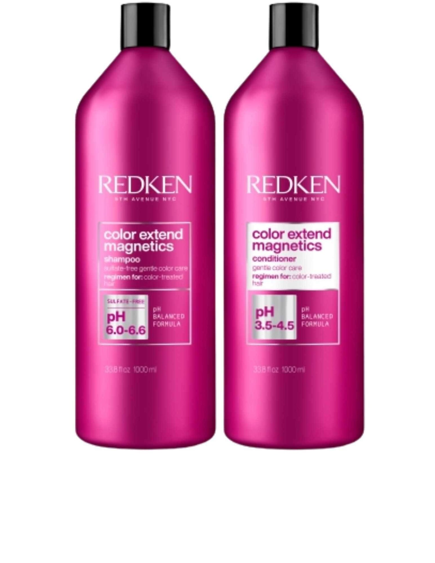 Redken Duo Liters Color Extend Magnetics Shampoo & Conditioner for color-treated hair, maintain vibrancy, reduce fading, enhance health.