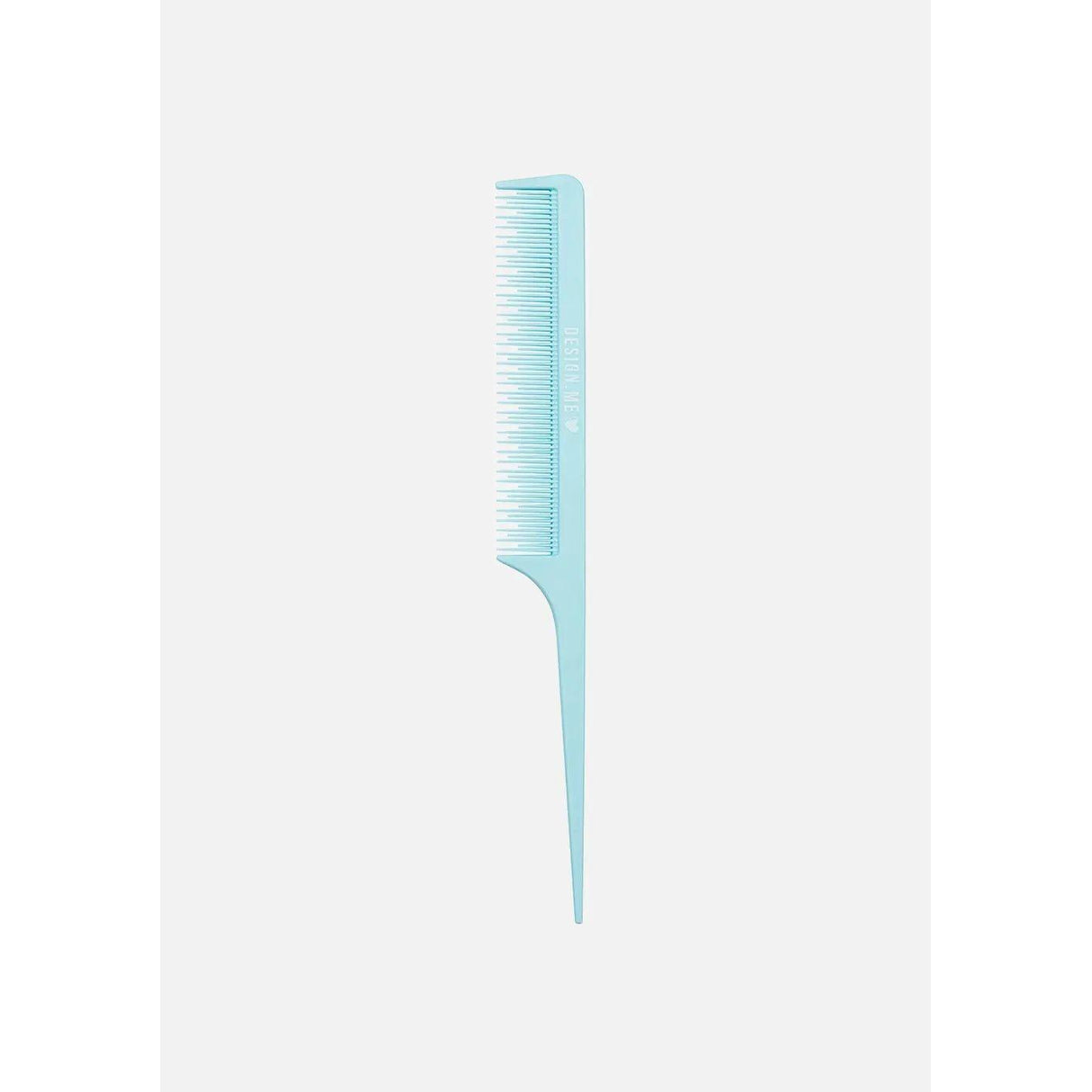 Fine-tooth comb in aqua color for precise hair styling and parting, designed for all hair types with minimal damage or discomfort.
