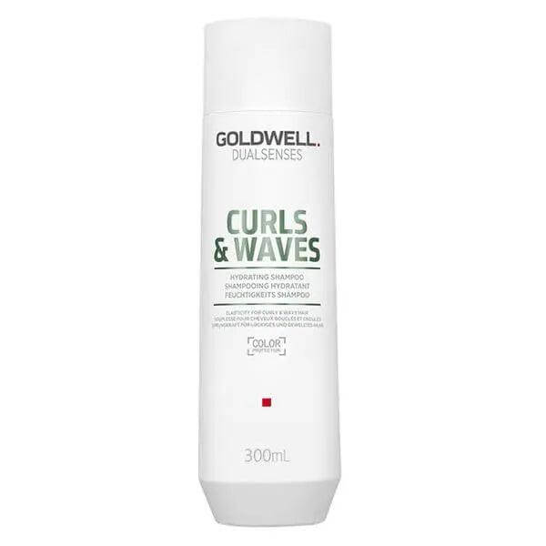Goldwell Dualsenses Curls & Waves Shampoo for curly and wavy hair, 300ml bottle, hydrating and color-protecting formula.