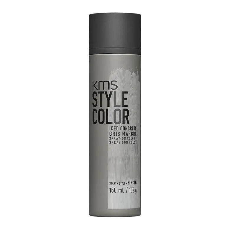 KMS Style Color Iced Concrete spray can for temporary hair color, waterproof and heat styling compatible, 150ml.