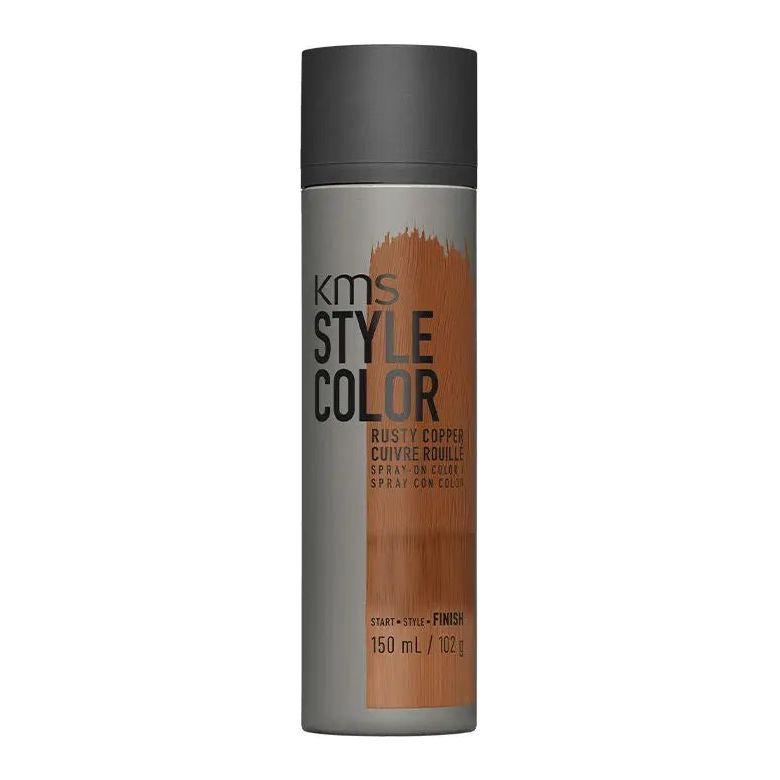 KMS Style Color Rusty Copper hair spray 150 ml bottle for temporary color, waterproof and compatible with heat styling.