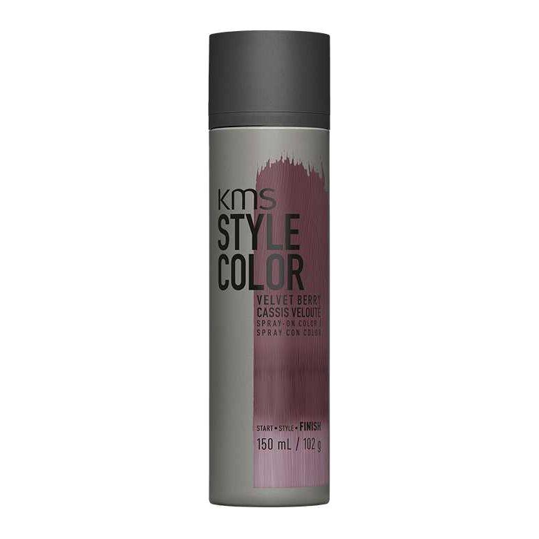 KMS Style Color Velvet Berry hair spray, waterproof, pillow-friendly, 150ml. Ideal for experimenting with flexible, movable color.