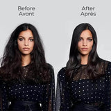 Before and after comparison showing smoother hair with L’Oréal Professionnel Steampod 3.0 steam technology.
