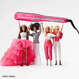 Barbie collaboration L'Oréal Professionnel Steampod 3.0 with four diverse Barbie dolls showcasing hair styling results.