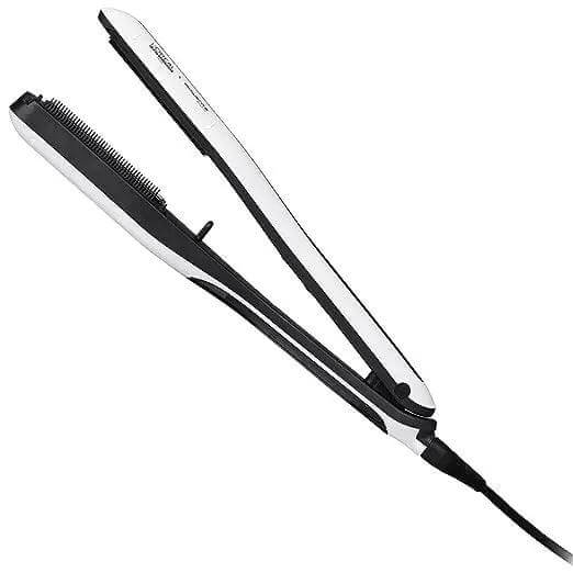 L’Oréal Professionnel Steampod 3.0 hair straightener with steam technology for smoother hair, black and white design, cord attached