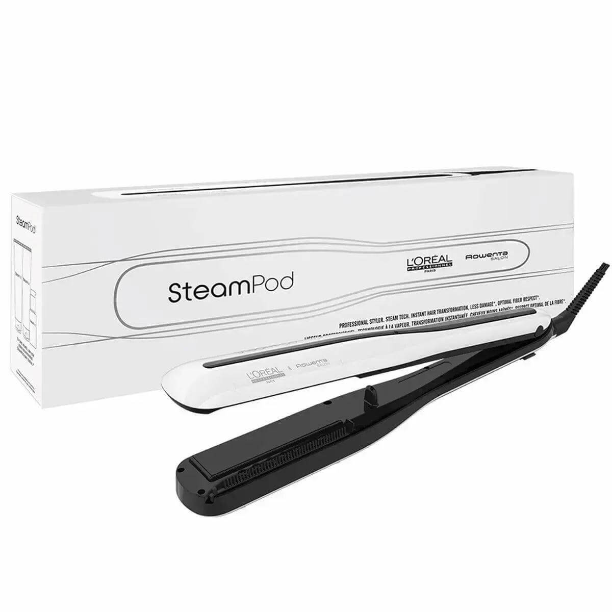 Alt Tag: L’Oréal Professionnel Steampod 3.0 hair straightener with steam technology for 2X smoother hair and 78% less damage.