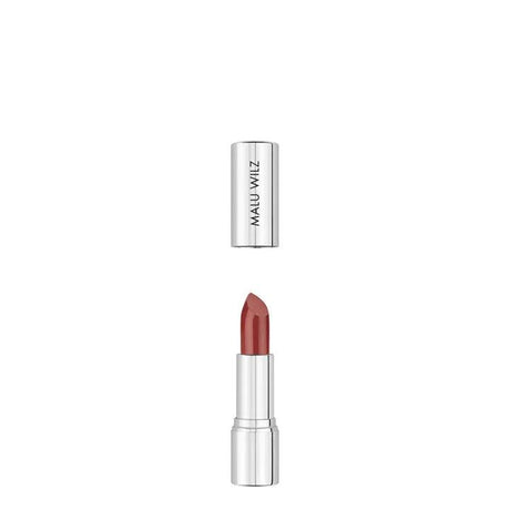Malu Wilz Nourishing Lipstick in stylish case, offering vibrant color and essential lip nourishment. 4g premium lip product.
