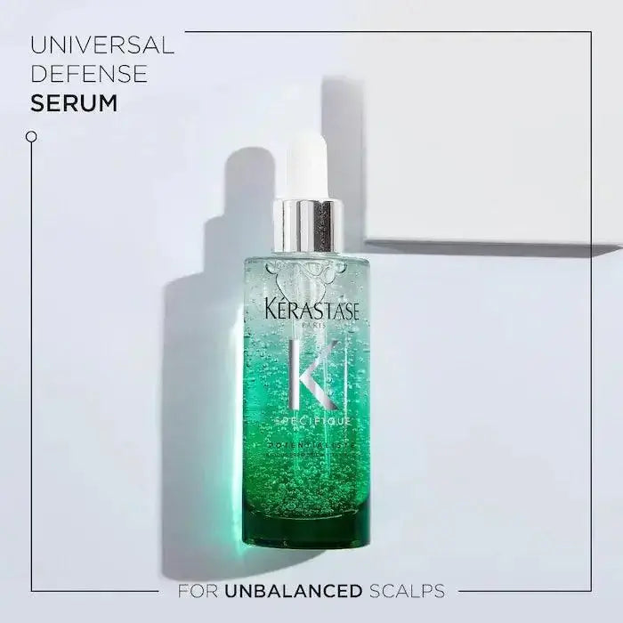 Kérastase Potentialiste Scalp Serum bottle, ideal for hydrating and soothing all hair types and textures, against a light background.