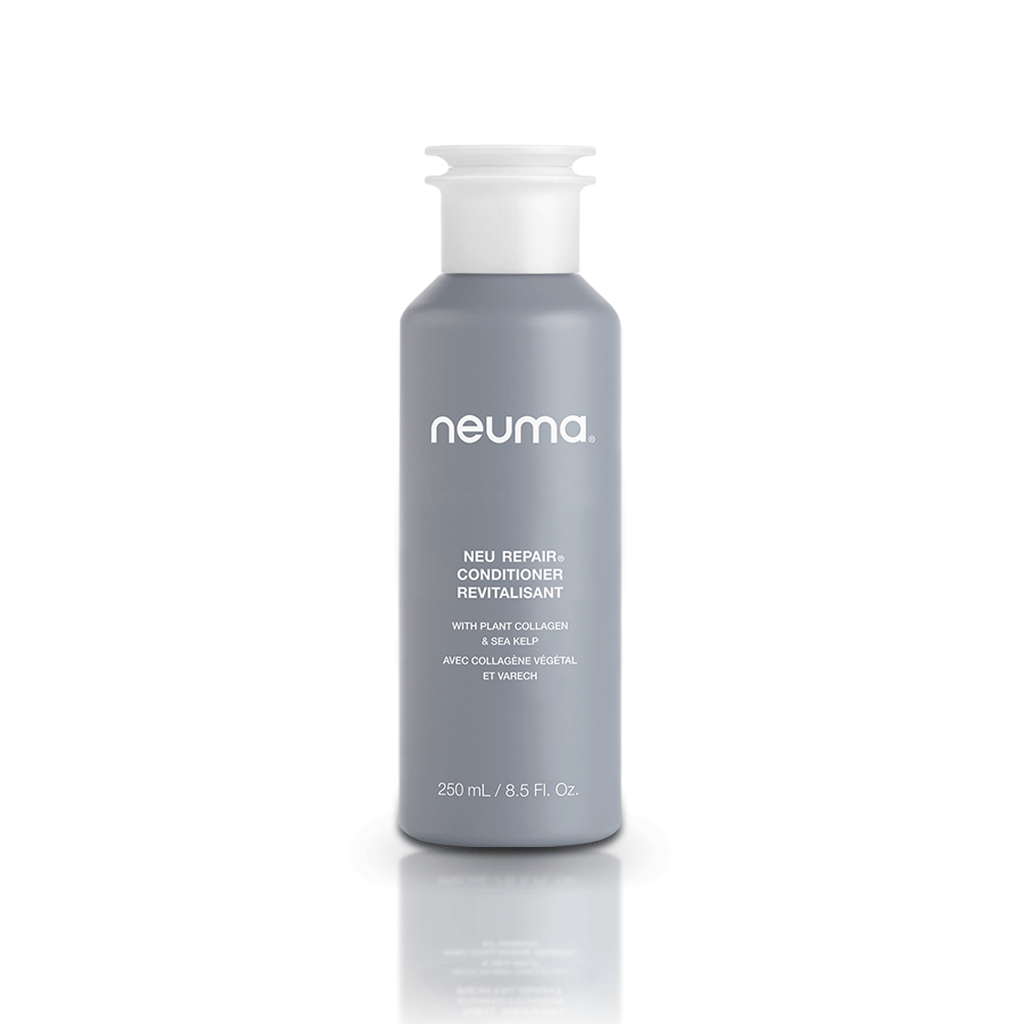 Neu Repair Conditioner bottle for strengthening and nourishing hair with lemon, lavender, and fir needle aroma.