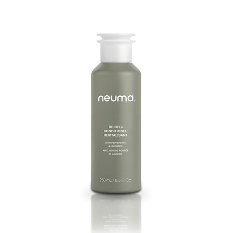 Re Neu Conditioner bottle, nourishes and smooths hair, peppermint and vanilla aroma, enhances shine and supports healthy scalp