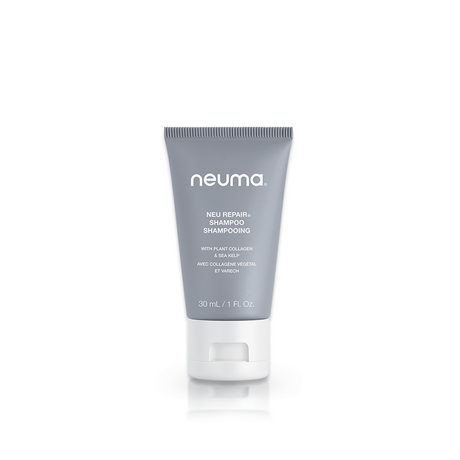Neu Repair Shampoo 30ml tube for gentle cleansing and hair repair with lemon, lavender, and fir needle aroma.