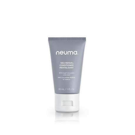 Neu Repair Conditioner tube, ultra-reparative formula for strengthening and revitalizing hair, with lemon, lavender, and fir aroma.